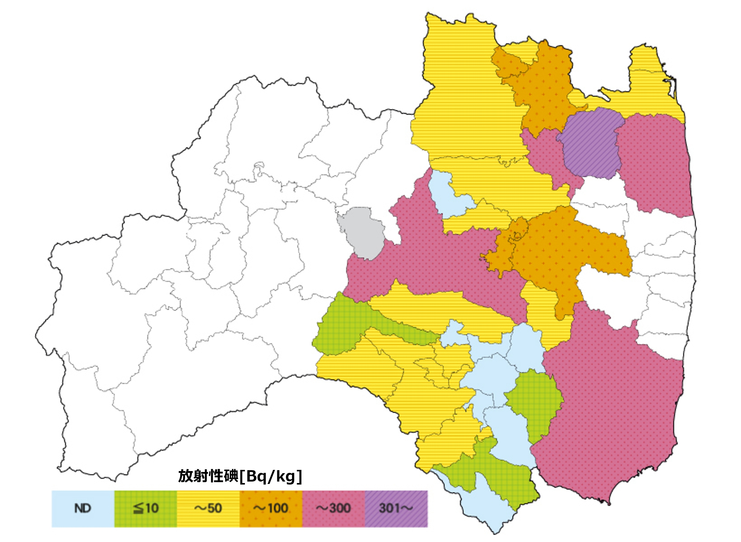 2011年3月21日时点放射性碘检测值.