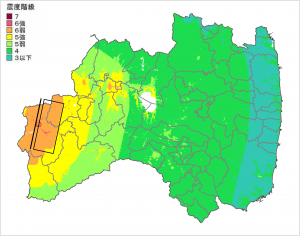 只見町の震度分布