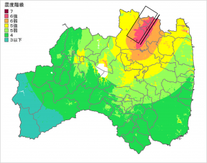 伊達市の震度分布