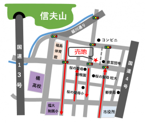 旧警察相談センター敷地の位置図です　桜の聖母短大近くです