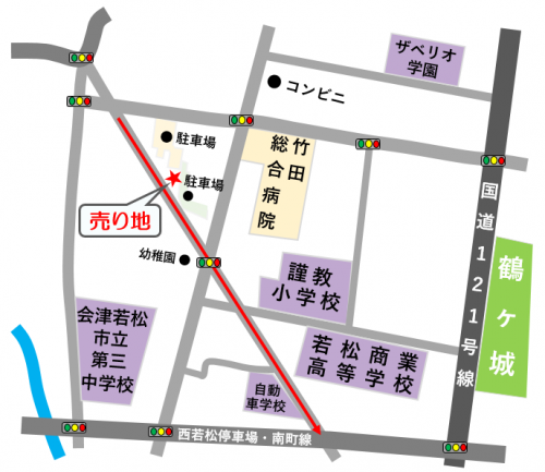 旧若松商業高校校長公舎敷地の案内図です