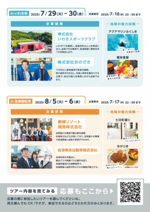 福島県企業体験ツアーチラシ（裏）