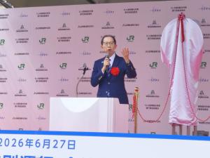 ＳＬ大樹「土津」特別運行　会津田島駅出発式写真1