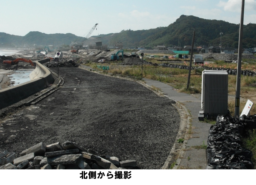 防災緑地の先行工事施工中写真