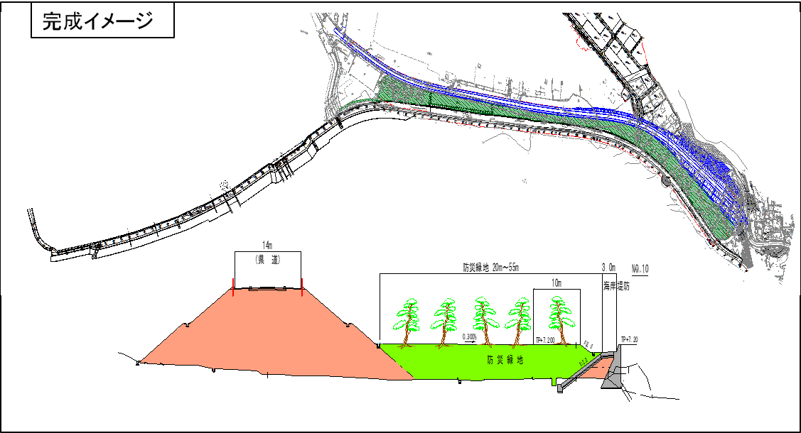 岩間地区防災緑地完成イメージ図